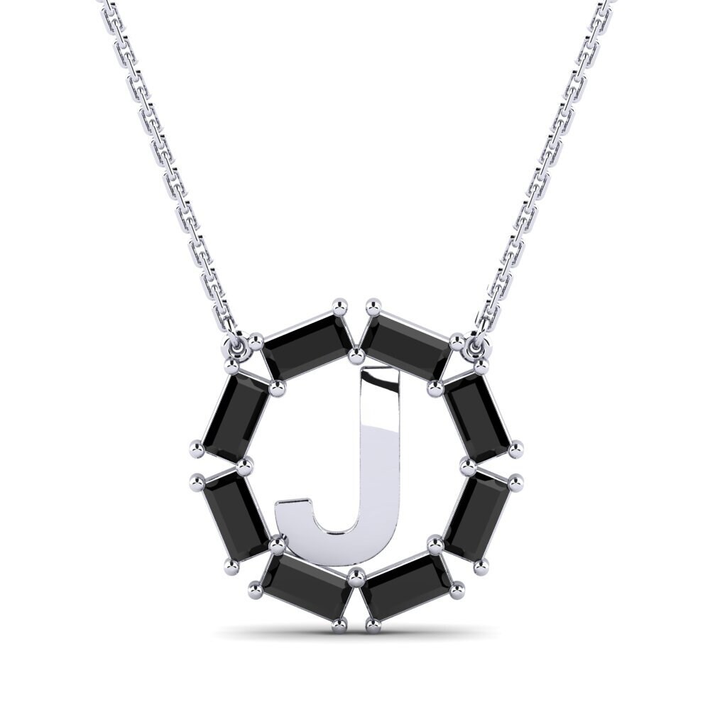 Baguette Schwarzer Diamant Damen halskette Myrtice J