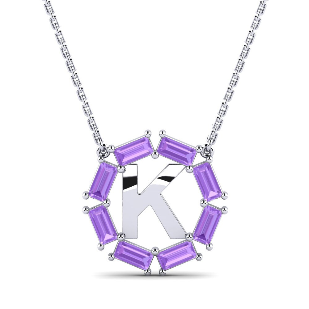 Baguette Amethyst Damen halskette Myrtice K