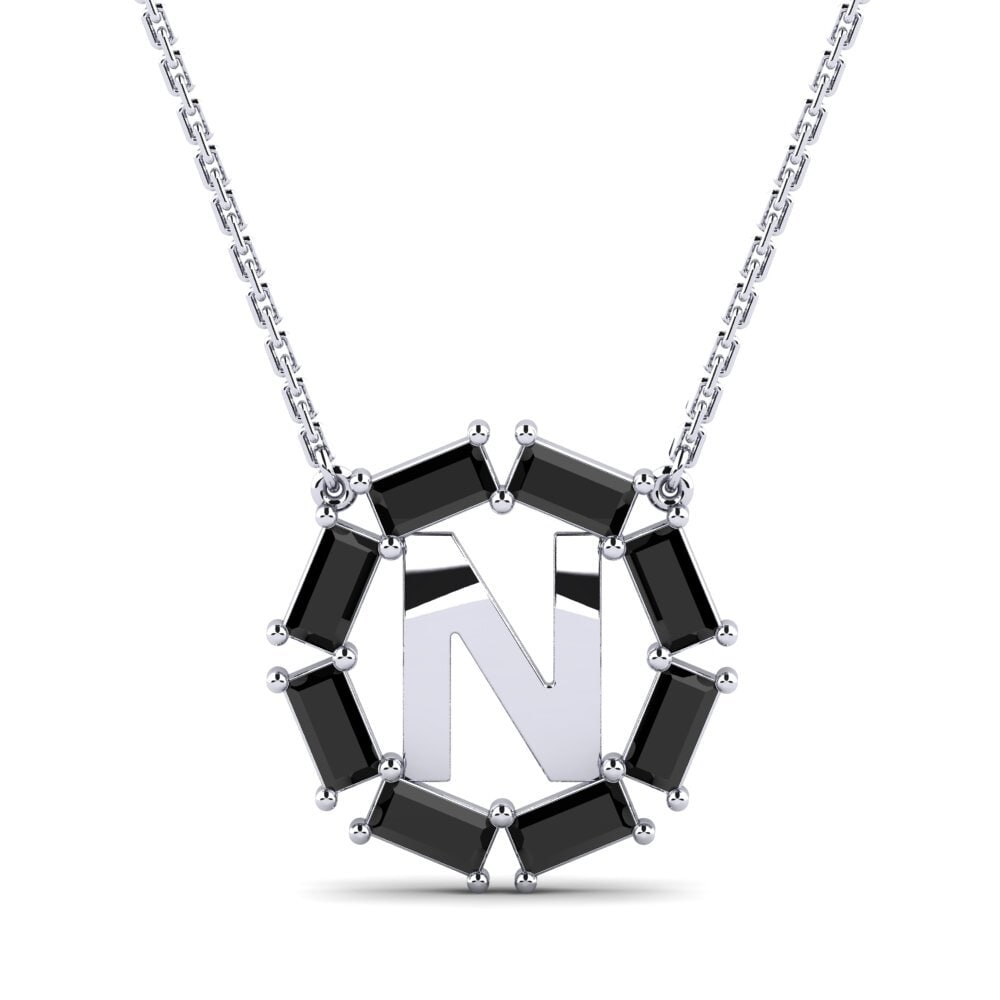 Baguette Schwarzer Diamant Damen halskette Myrtice N