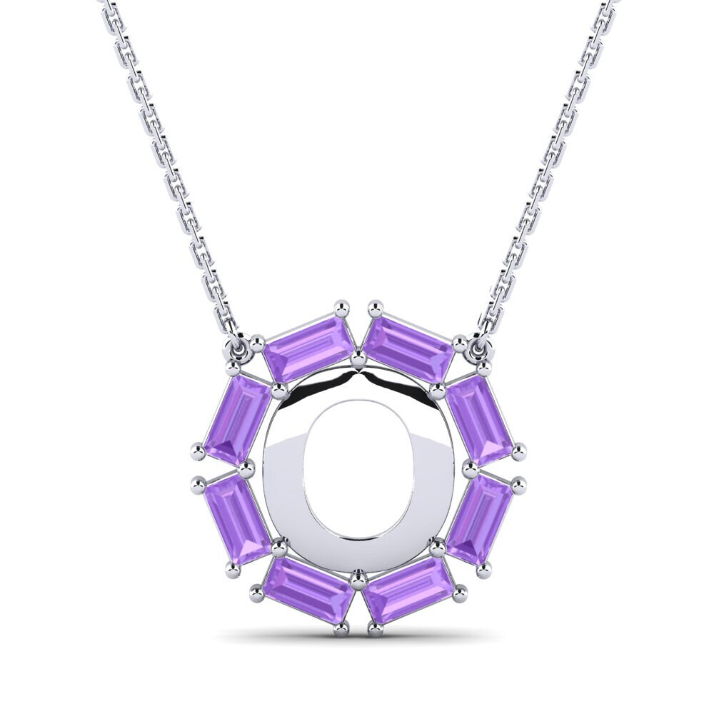 Baguette Amethyst Damen halskette Myrtice O