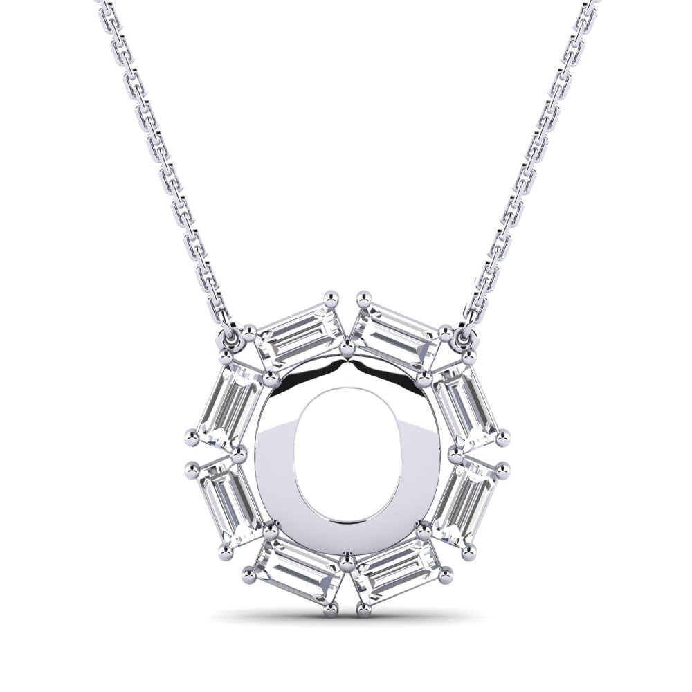 Baguette Labor-gezüchteter Diamant Damen halskette Myrtice O