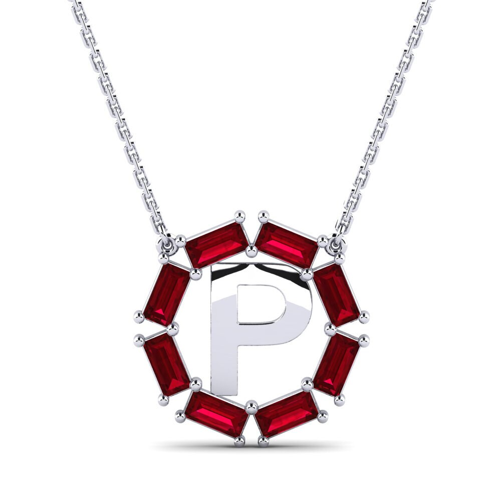 Baguette Roter Zirkonia Damen halskette Myrtice P