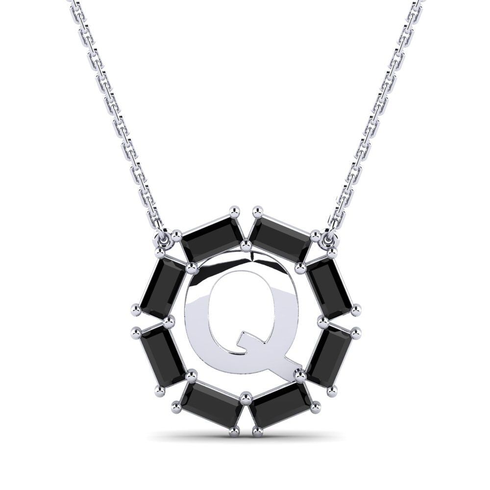 Baguette Schwarzer Diamant Damen halskette Myrtice Q