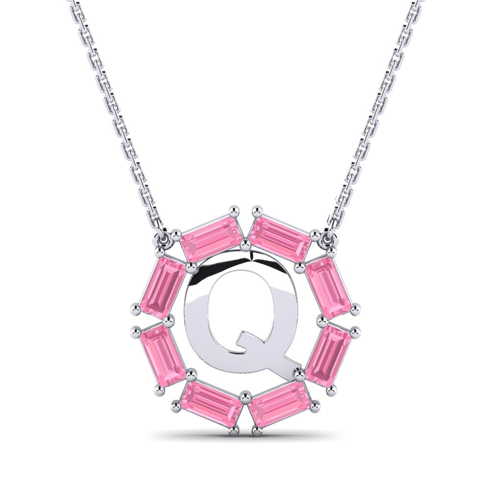 Baguette Rosa Saphir Damen halskette Myrtice Q