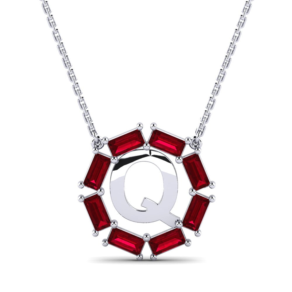 Baguette Roter Zirkonia Damen halskette Myrtice Q