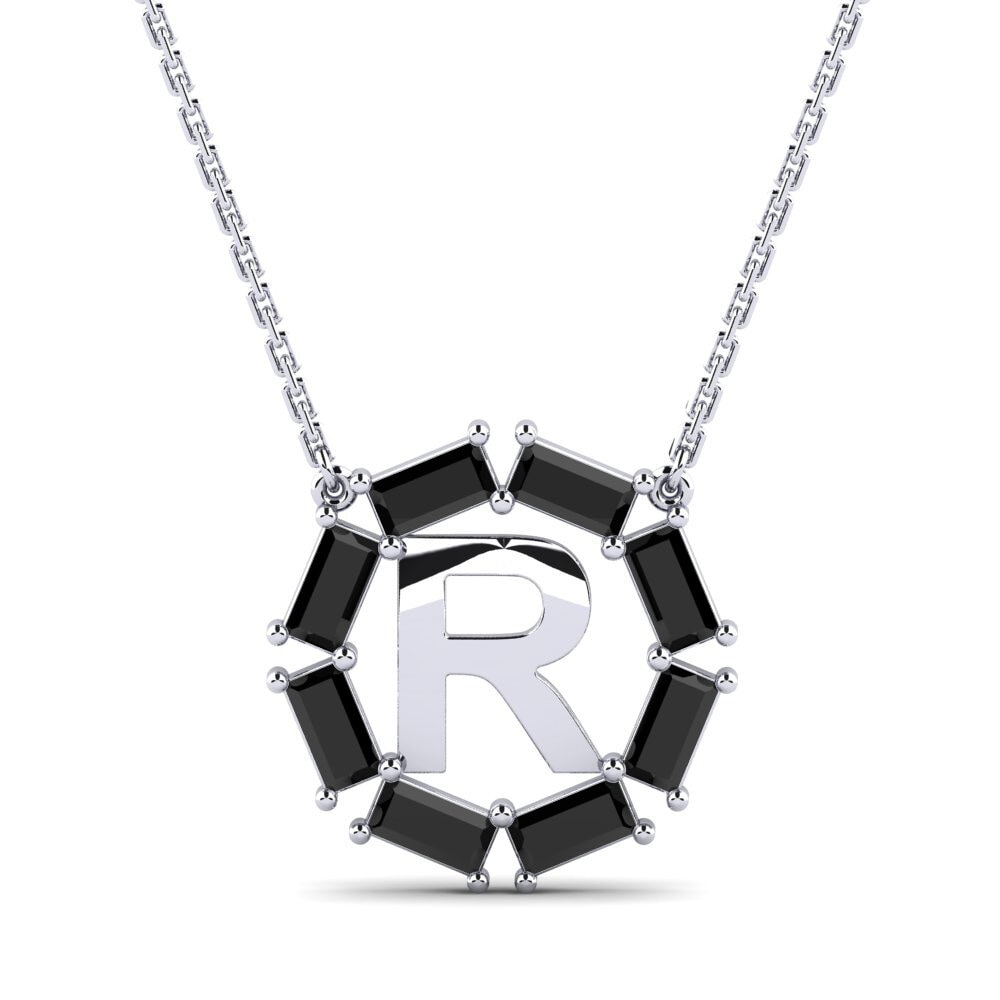 Baguette Schwarzer Diamant Damen halskette Myrtice R