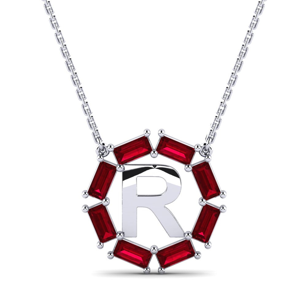 Baguette Roter Zirkonia Damen halskette Myrtice R