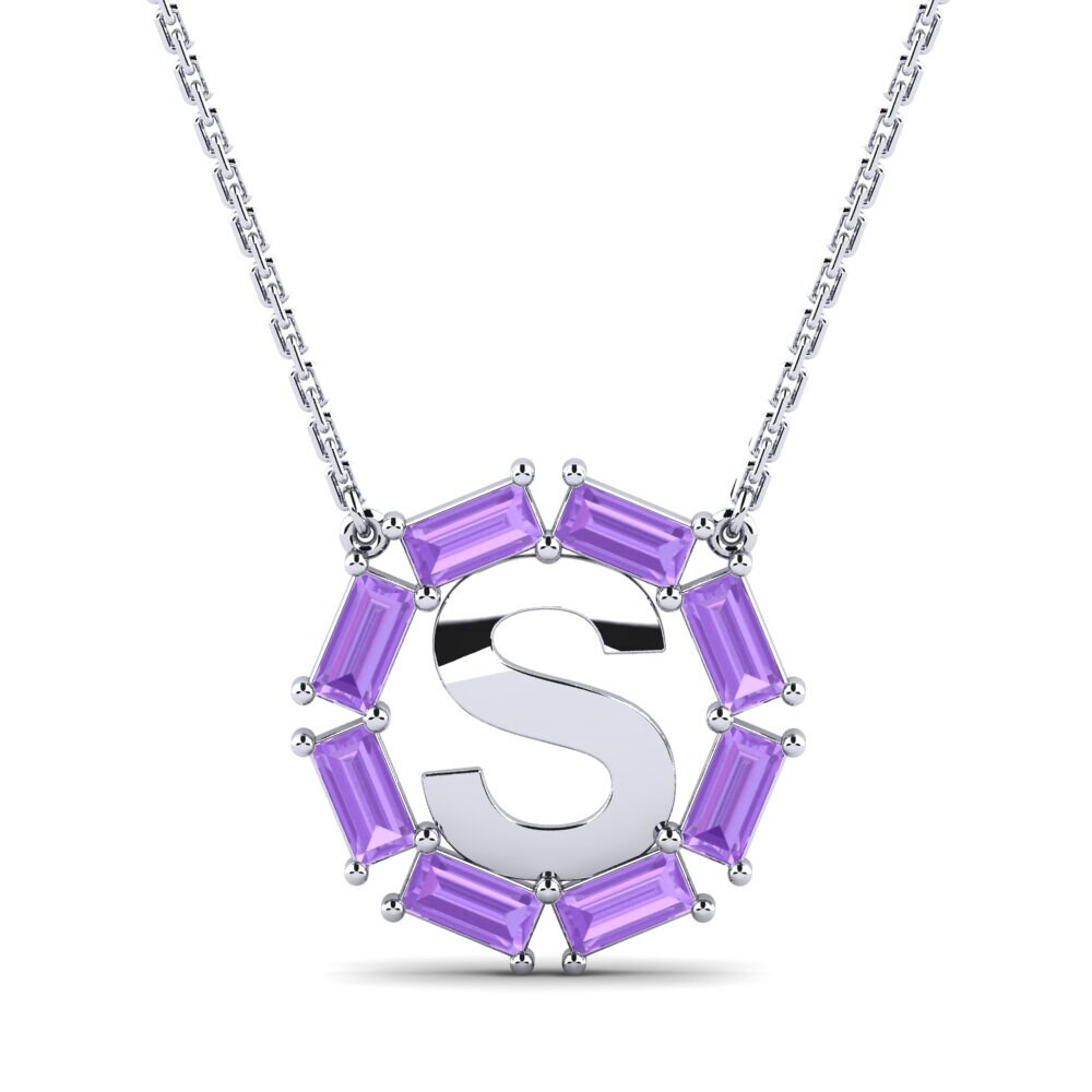 Baguette Amethyst Damen halskette Myrtice S