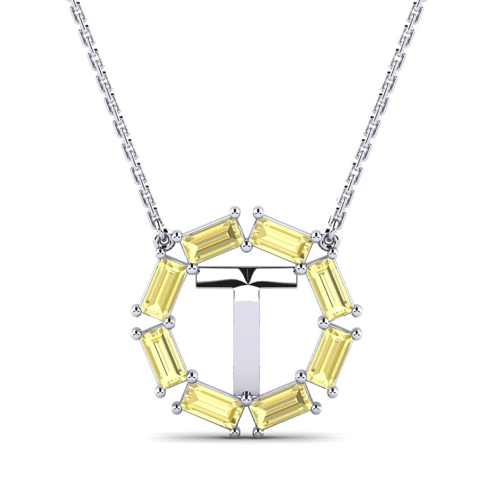Gelber Saphir Damen halskette Myrtice T