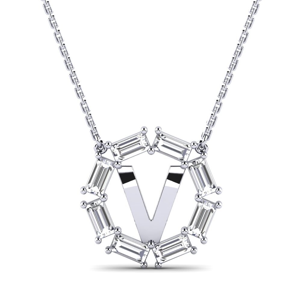 Baguette Labor-gezüchteter Diamant Damen halskette Myrtice V