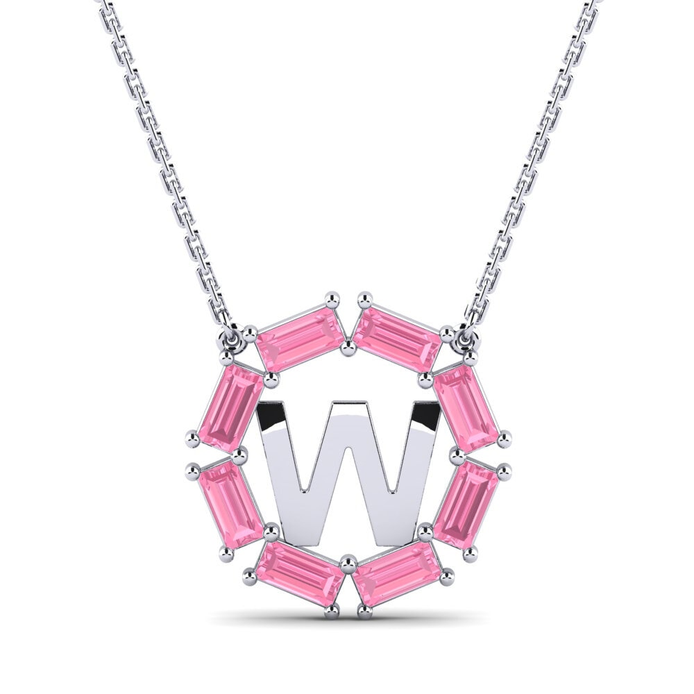 Baguette Rosa Saphir Damen halskette Myrtice W