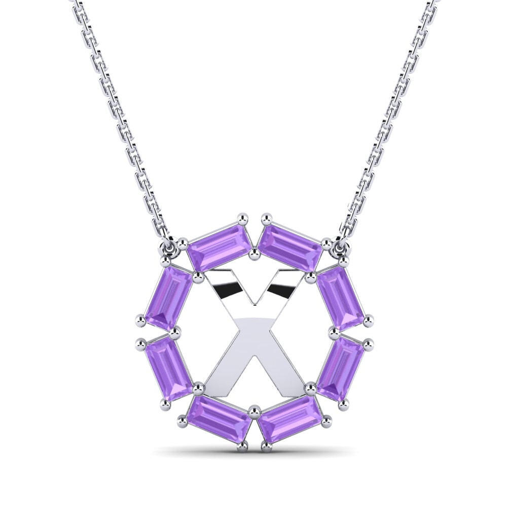 Baguette Amethyst Damen halskette Myrtice X