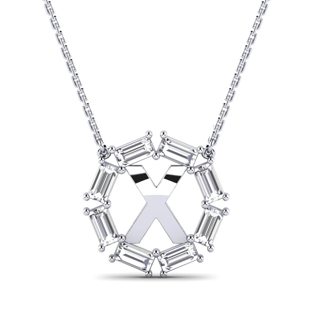 Baguette Labor-gezüchteter Diamant Damen halskette Myrtice X