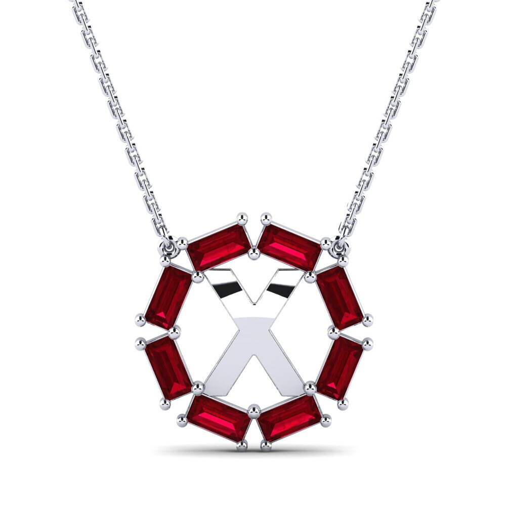 Baguette Roter Zirkonia Damen halskette Myrtice X
