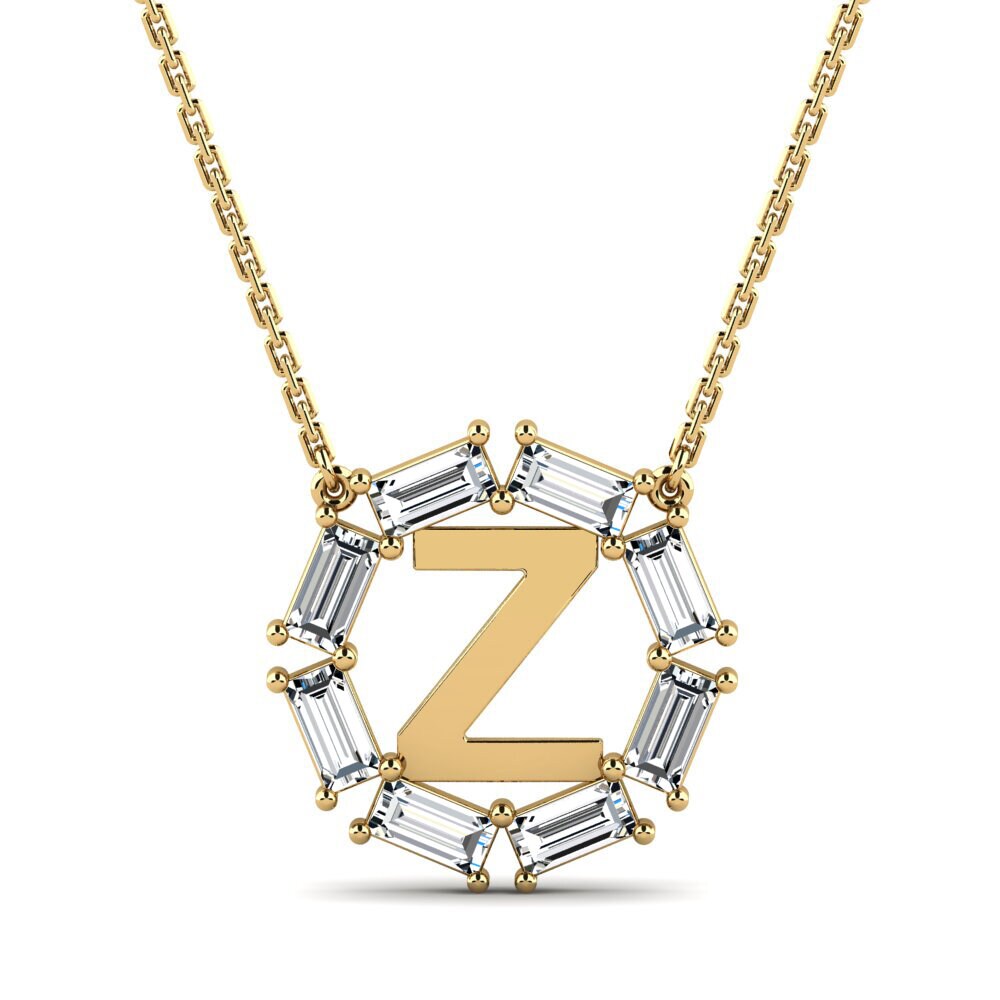 Gelbgold 585 Baguette Damen halskette Myrtice Z