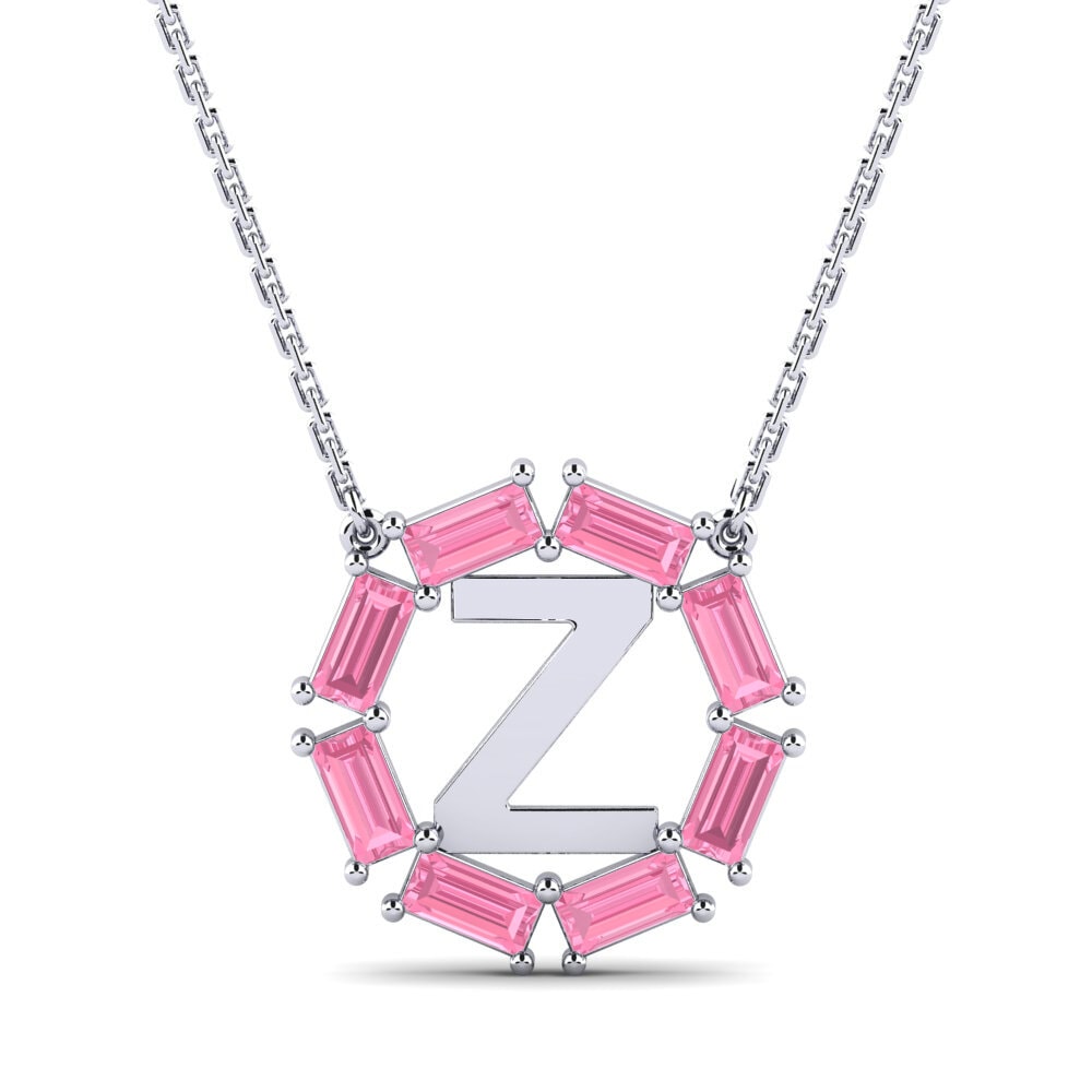 Baguette Rosa Saphir Damen halskette Myrtice Z