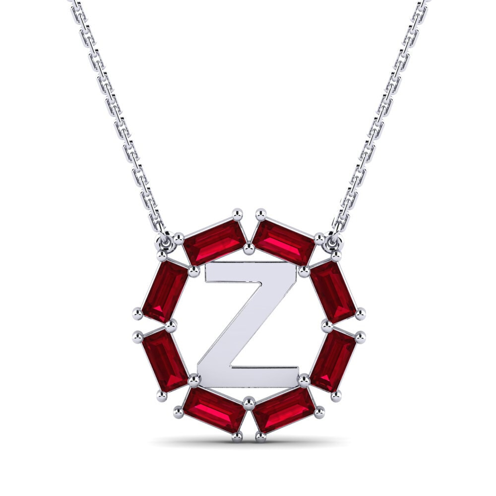 Baguette Roter Zirkonia Damen halskette Myrtice Z