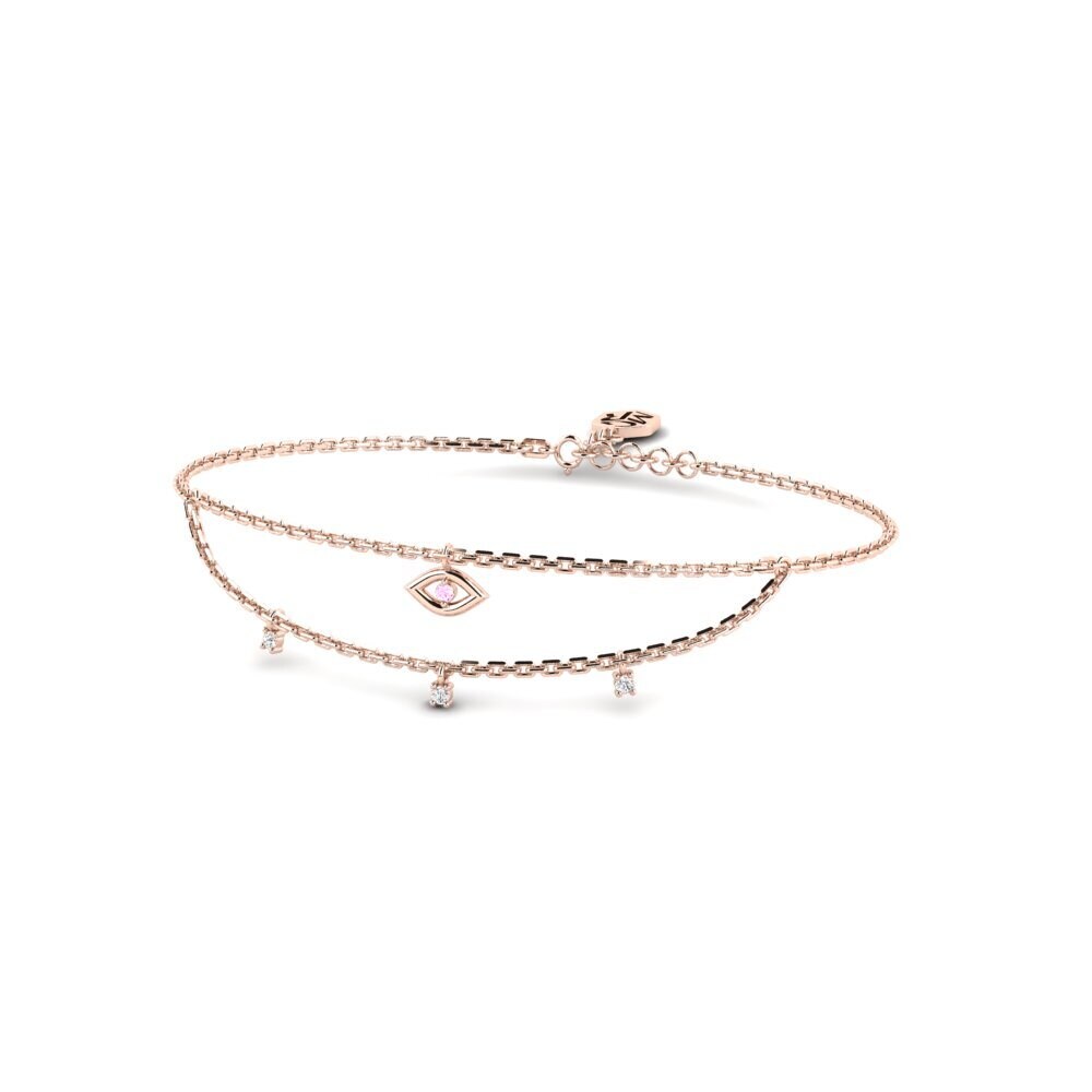 18ct Rose Gold Pink Sapphire Women's Bracelet Mystia