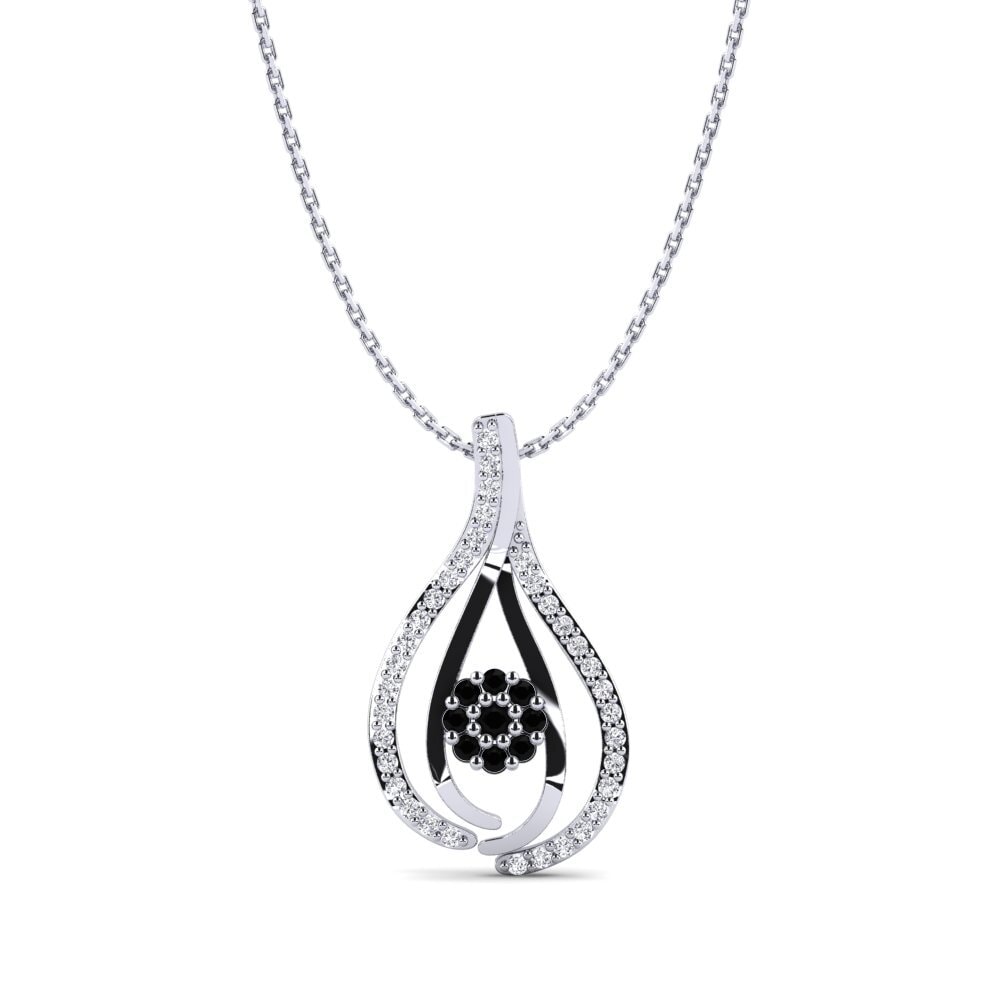 Paladio 950 Diamante Negro Collar de Mujer Alexia