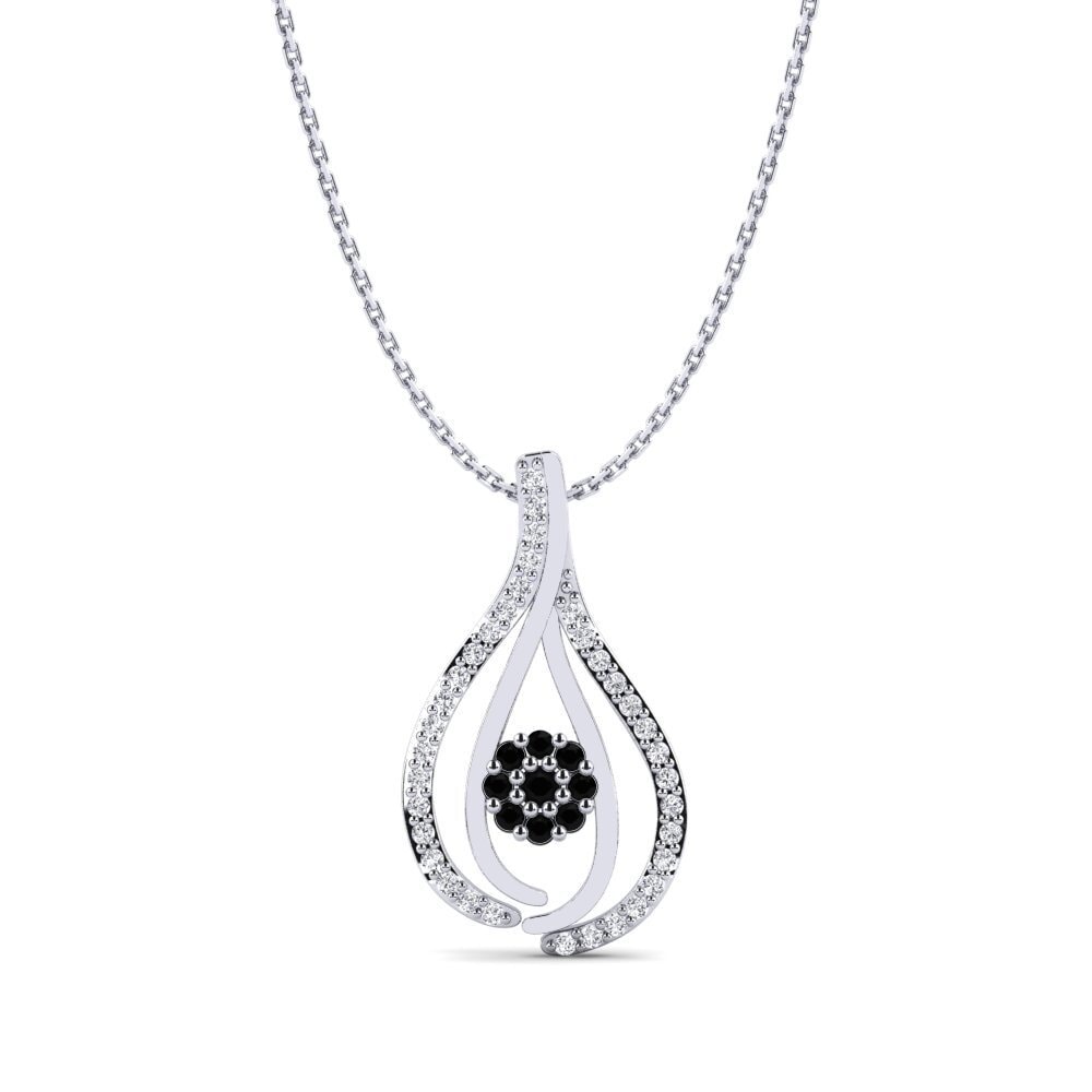 950 Platinum Black Sapphire Women's Pendant Alexia
