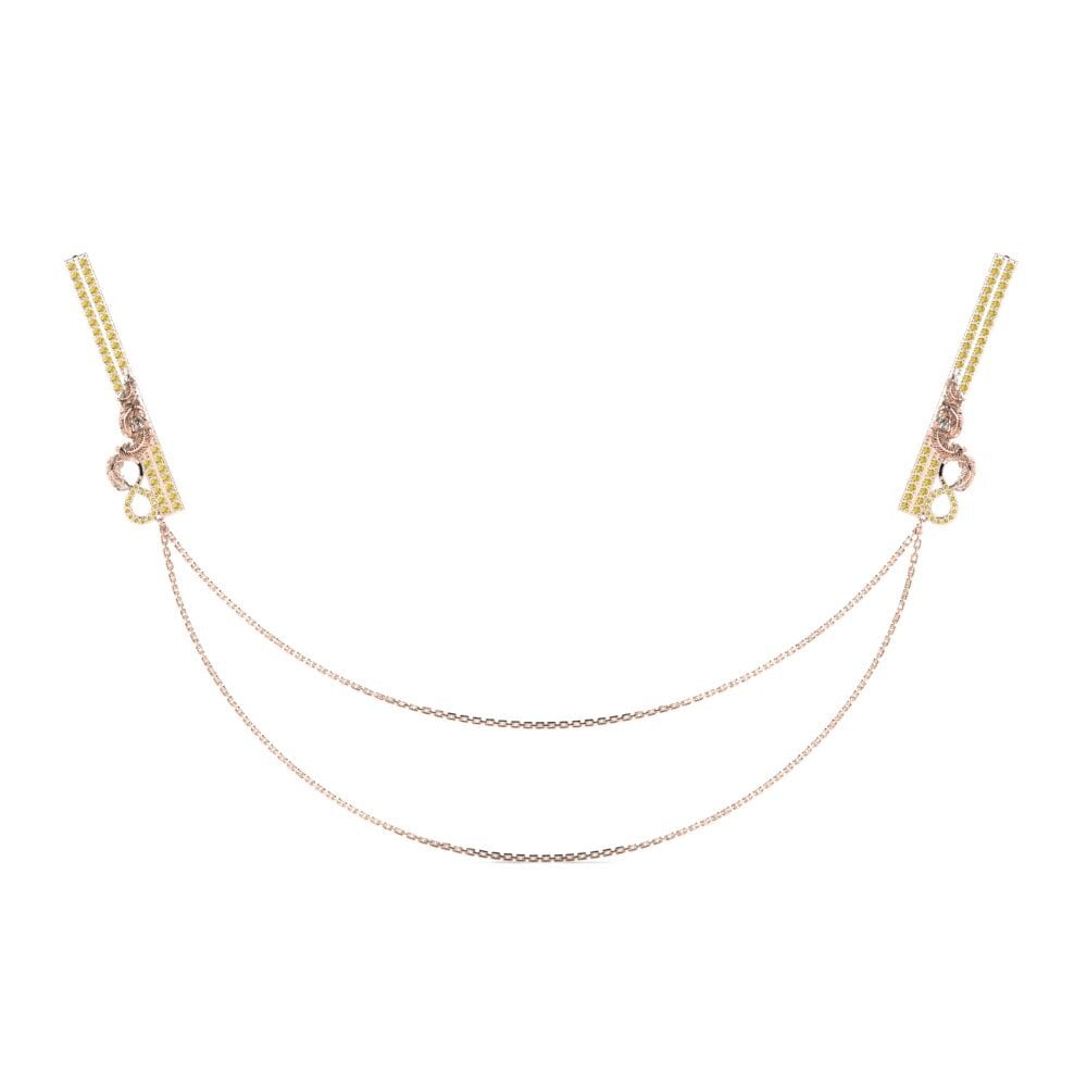 14ct Rose Gold Yellow Diamond Hair Clip Nachalo