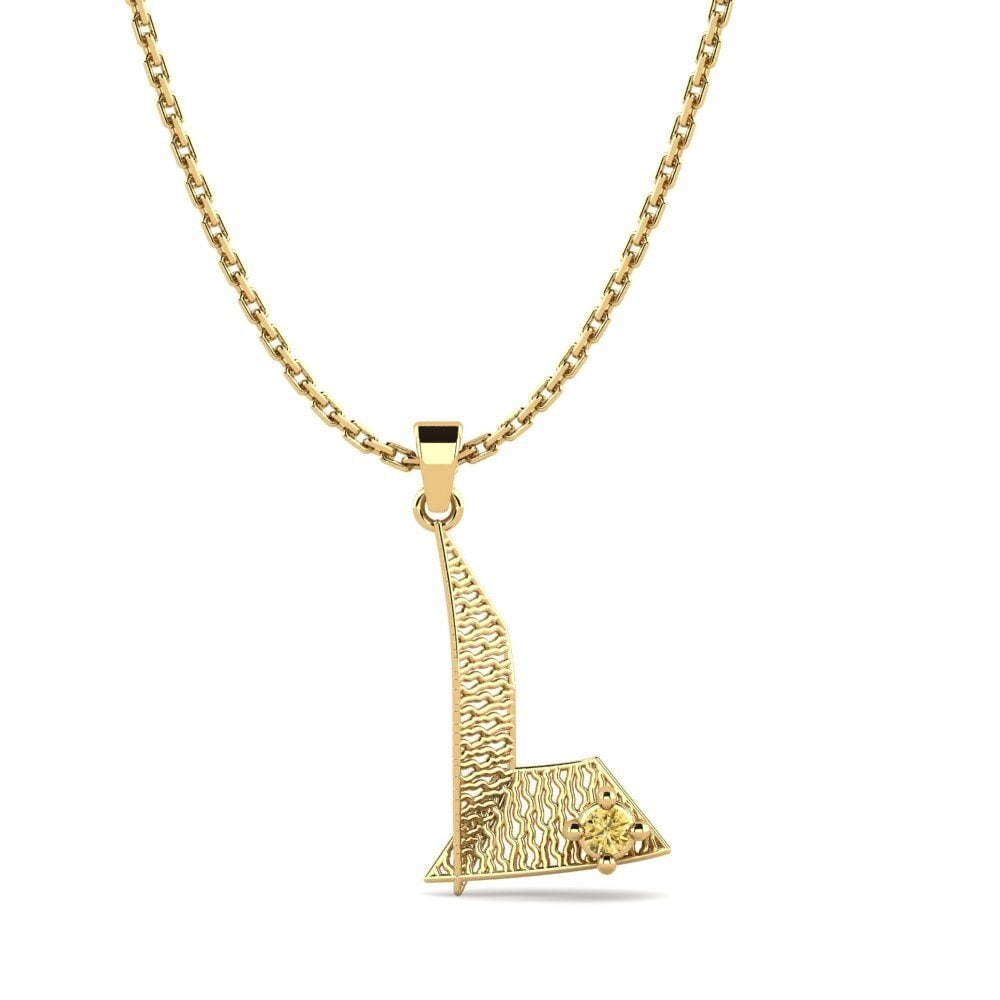 Gelber Diamant Damen anhänger Nadet - L