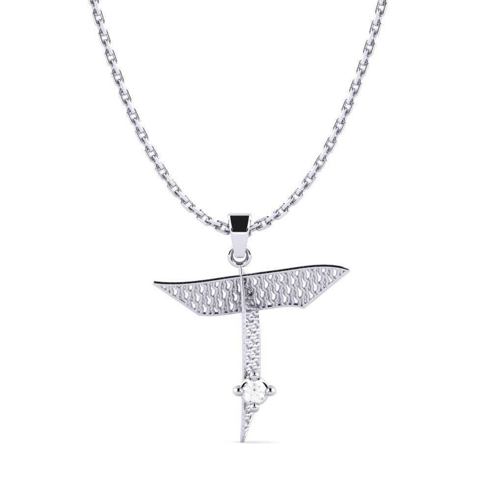Weißgold 375 Weißer Saphir Damen anhänger Nadet - T