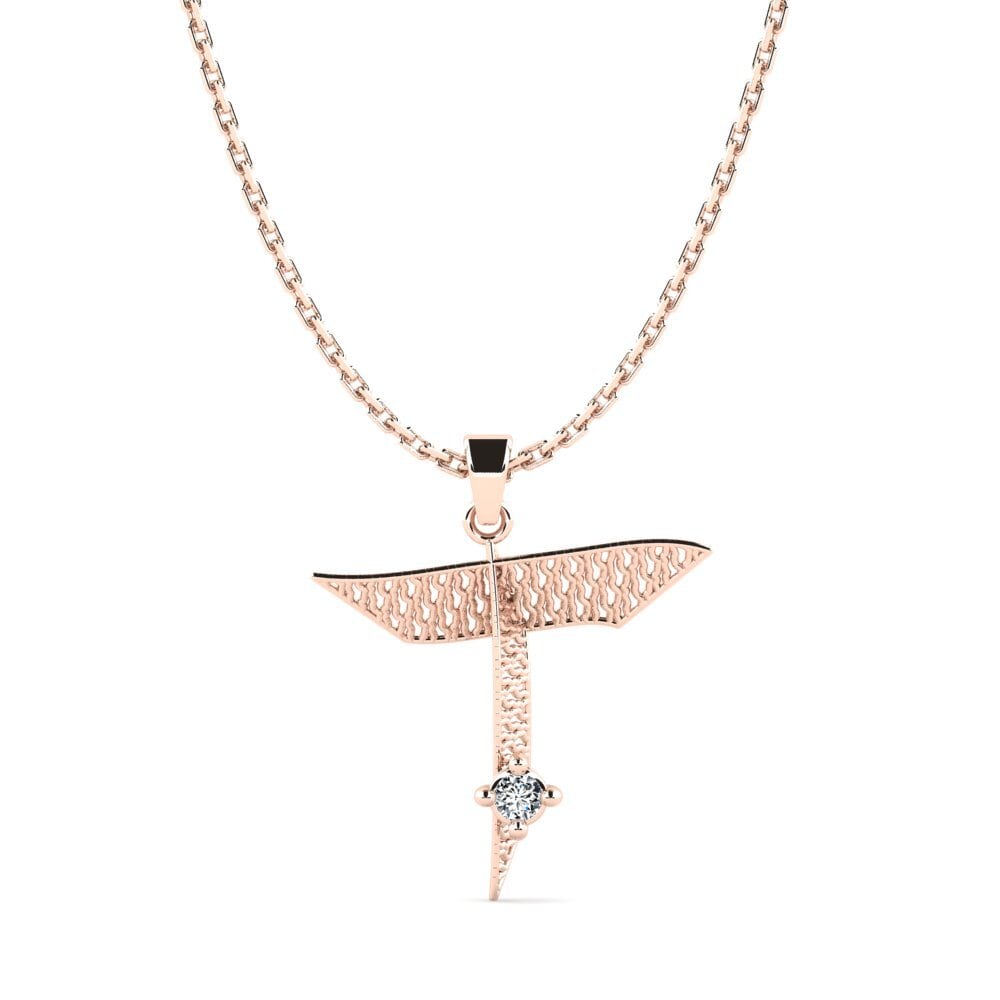 Rotgold 375 Zirkonia Damen anhänger Nadet - T