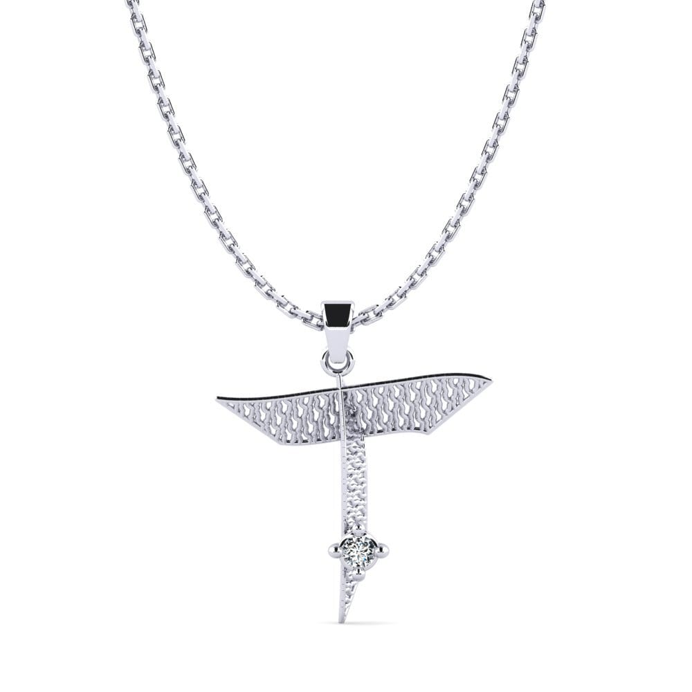 950 Platin Zirkonia Damen anhänger Nadet - T