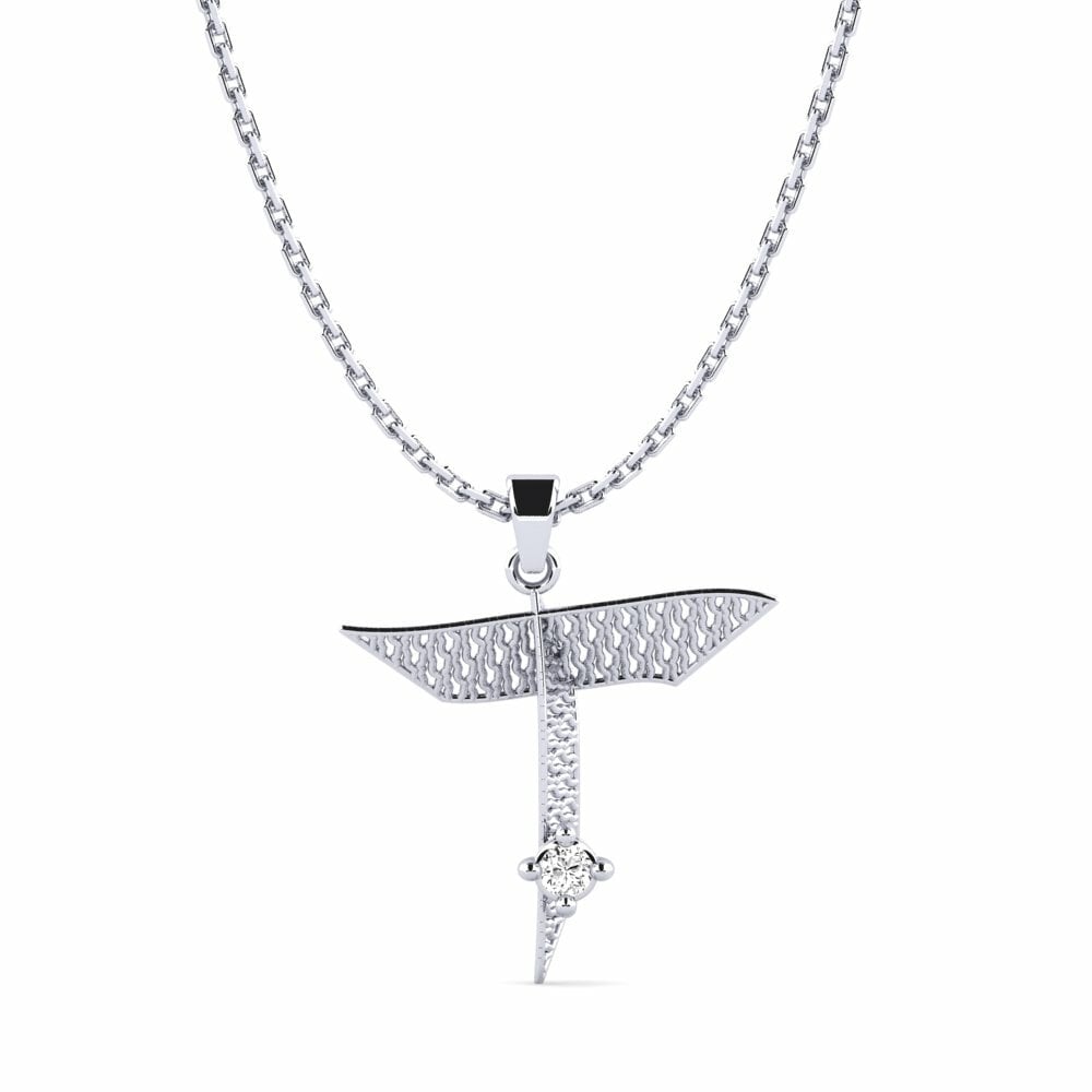 950 Palladium Moissanit Damen anhänger Nadet - T