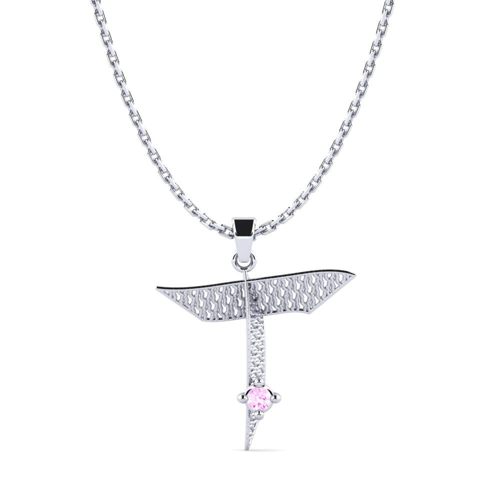 Weißgold 750 Rosa Saphir Damen anhänger Nadet - T