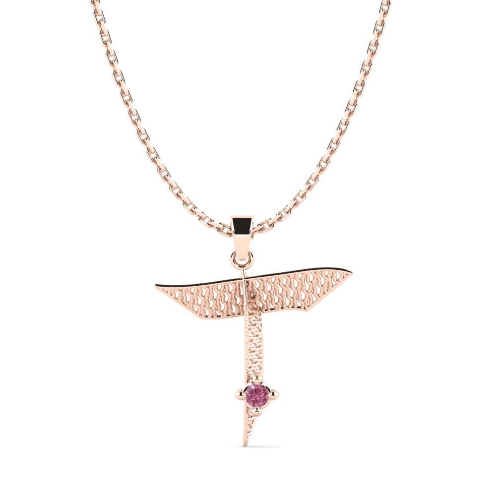 Rotgold 375 Rhodolit-Granat Damen anhänger Nadet - T