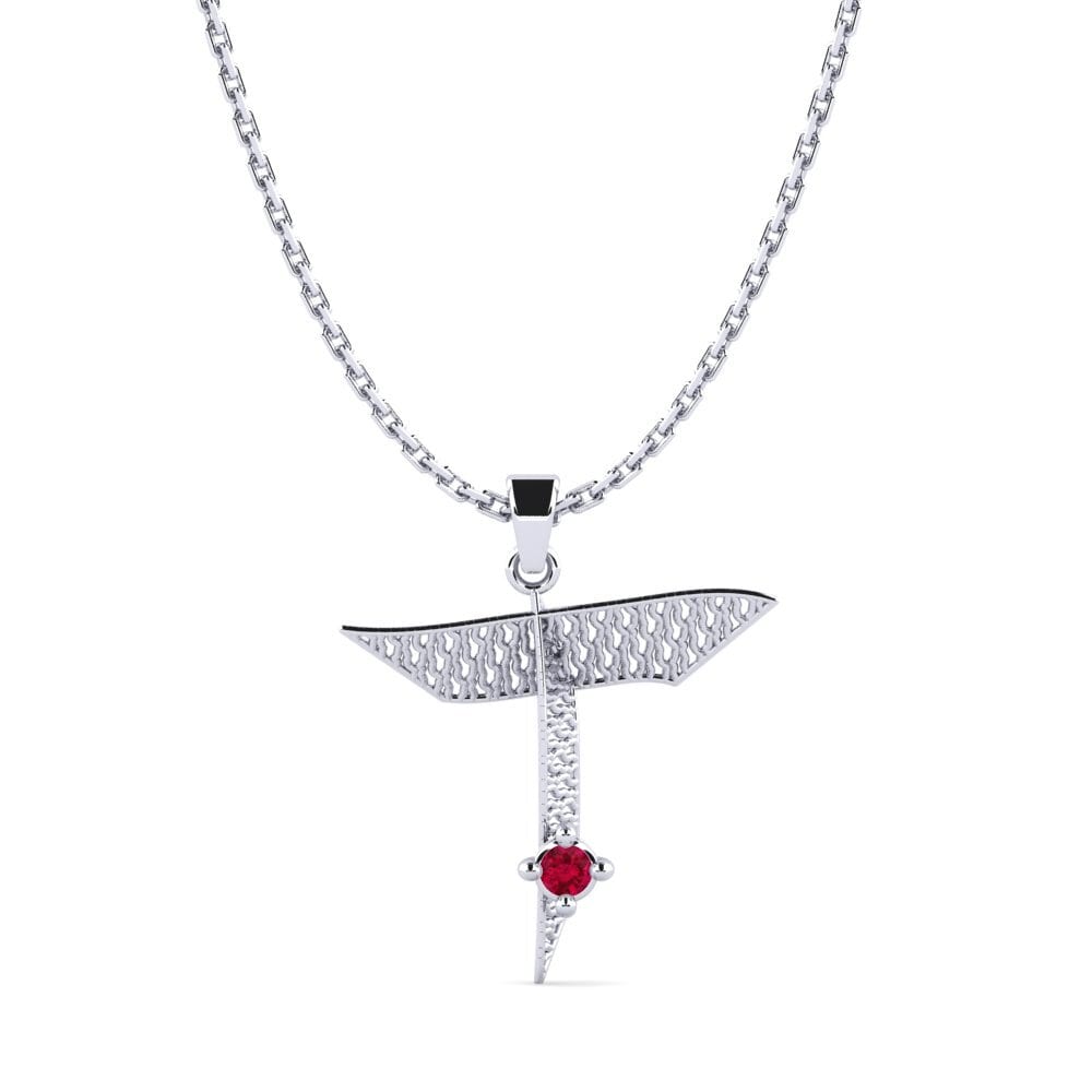 950 Platinum Ruby Women's Pendant Nadet - T