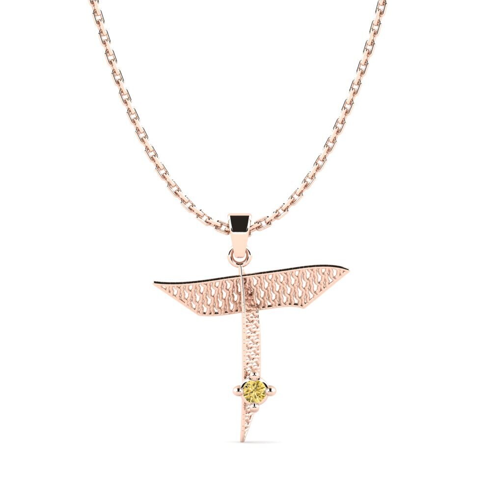 Rotgold 585 Gelber Diamant Damen anhänger Nadet - T