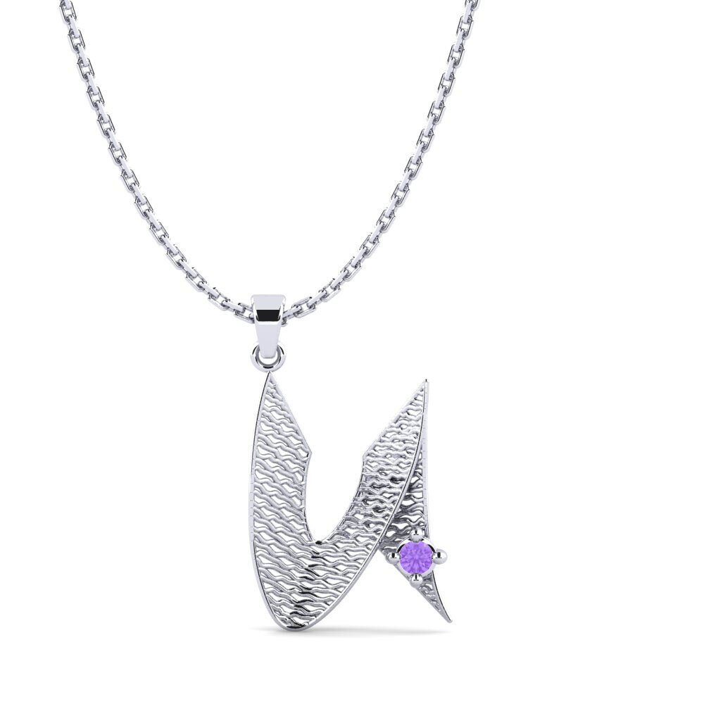 Weißgold 585 Amethyst Damen anhänger Nadet - U