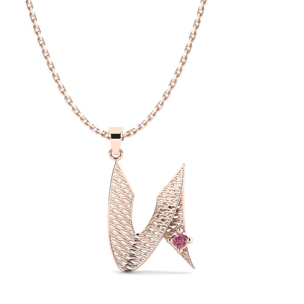 Rotgold 375 Rhodolit-Granat Damen anhänger Nadet - U