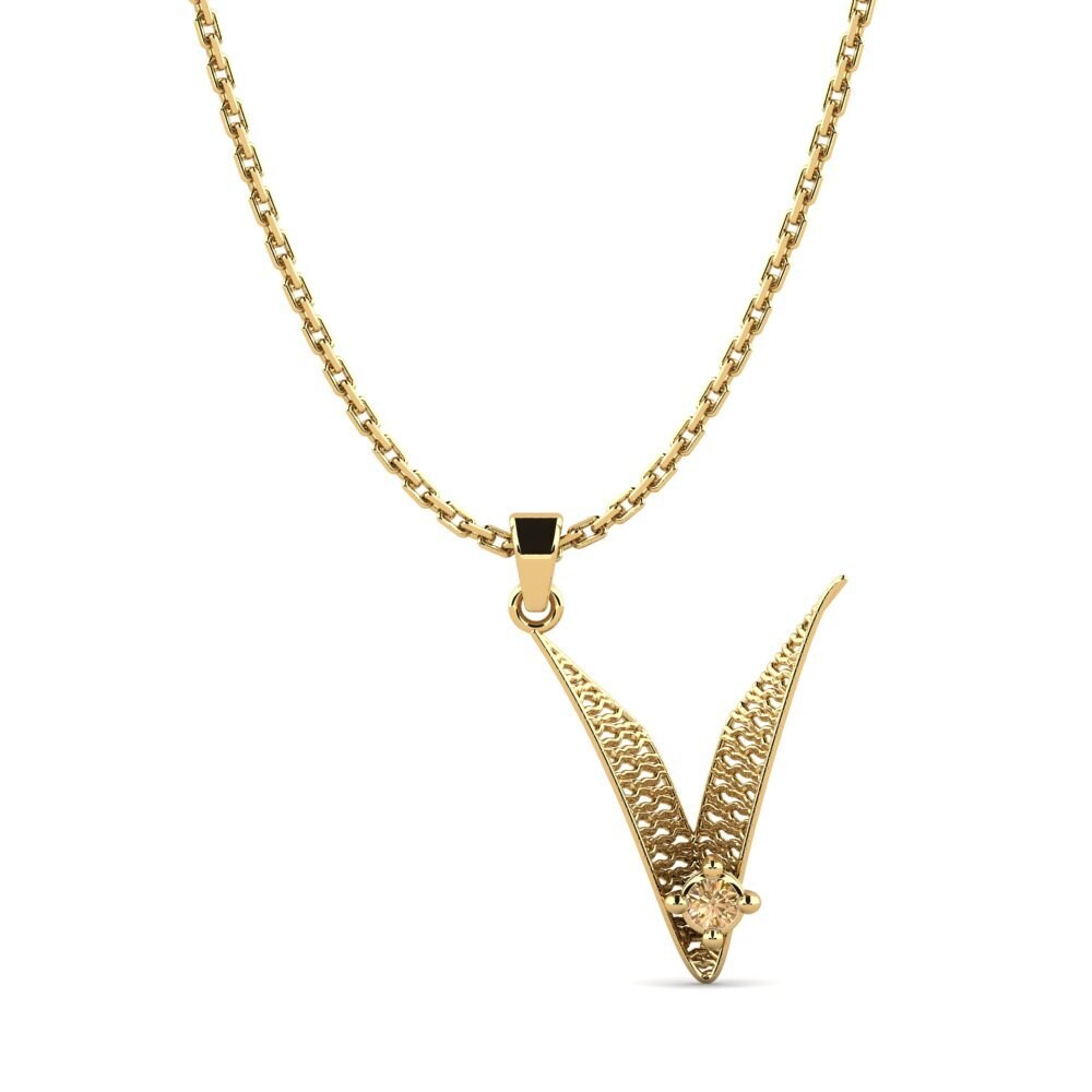 Brauner Diamant Damen anhänger Nadet - V