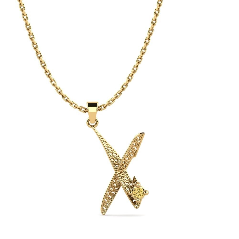 Gelber Diamant Damen anhänger Nadet - X