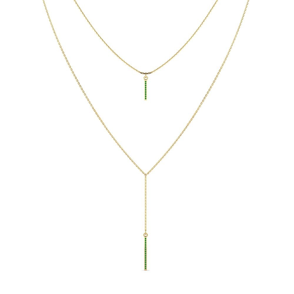 18ct Yellow Gold Emerald Women's Necklace Nadianna