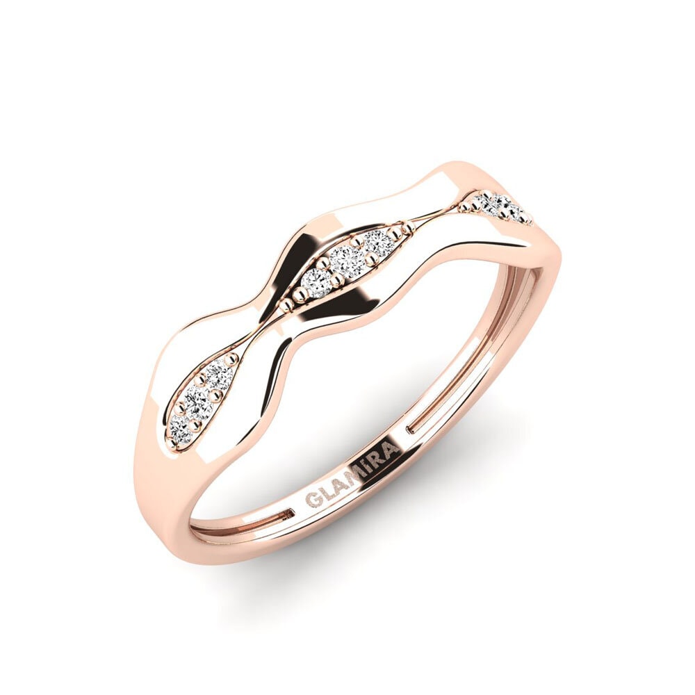 14k Oro Rosa Moissanita Anillo Nagendra