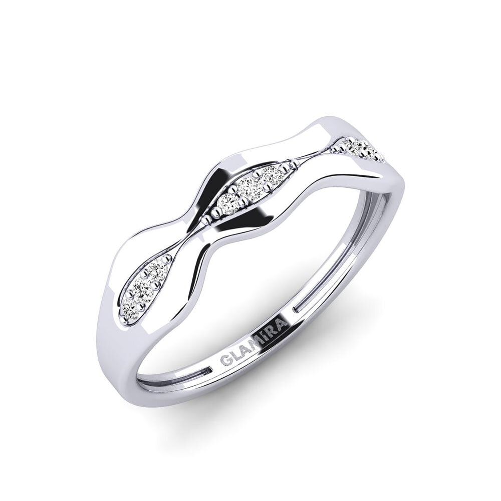 9k Oro Blanco Moissanita Anillo Nagendra