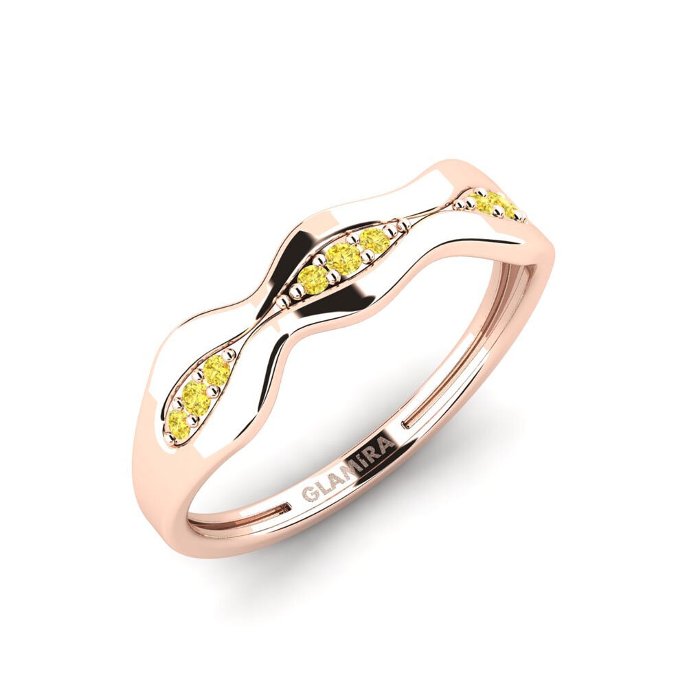 9k Oro Rosa Zafiro amarillo Anillo Nagendra