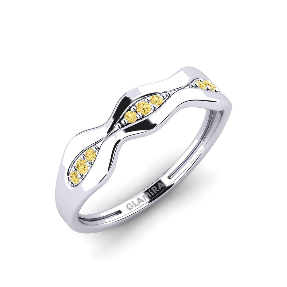 Plata 925 Diamante Amarillo Anillo Nagendra