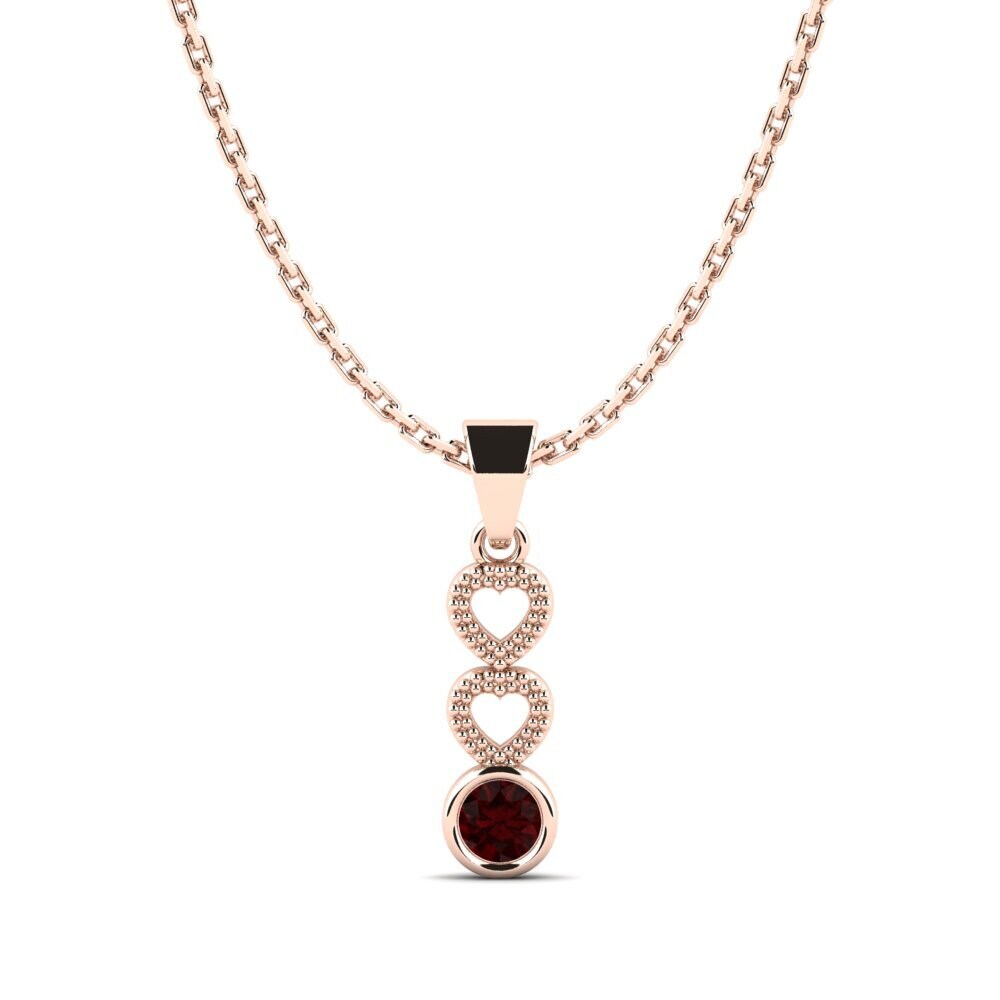 14k Oro Rosa Granate Colgante de Mujer Nagoya