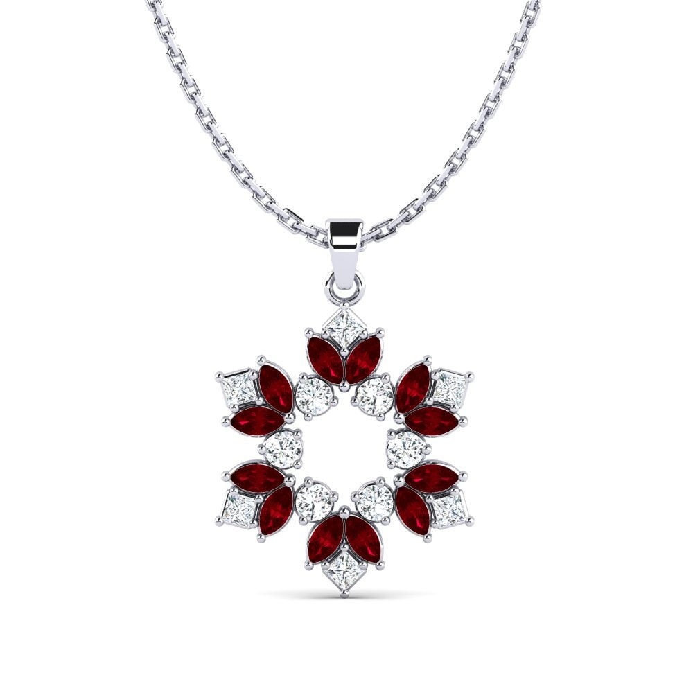 White Silver Red Zirconia Women's Pendant Naha