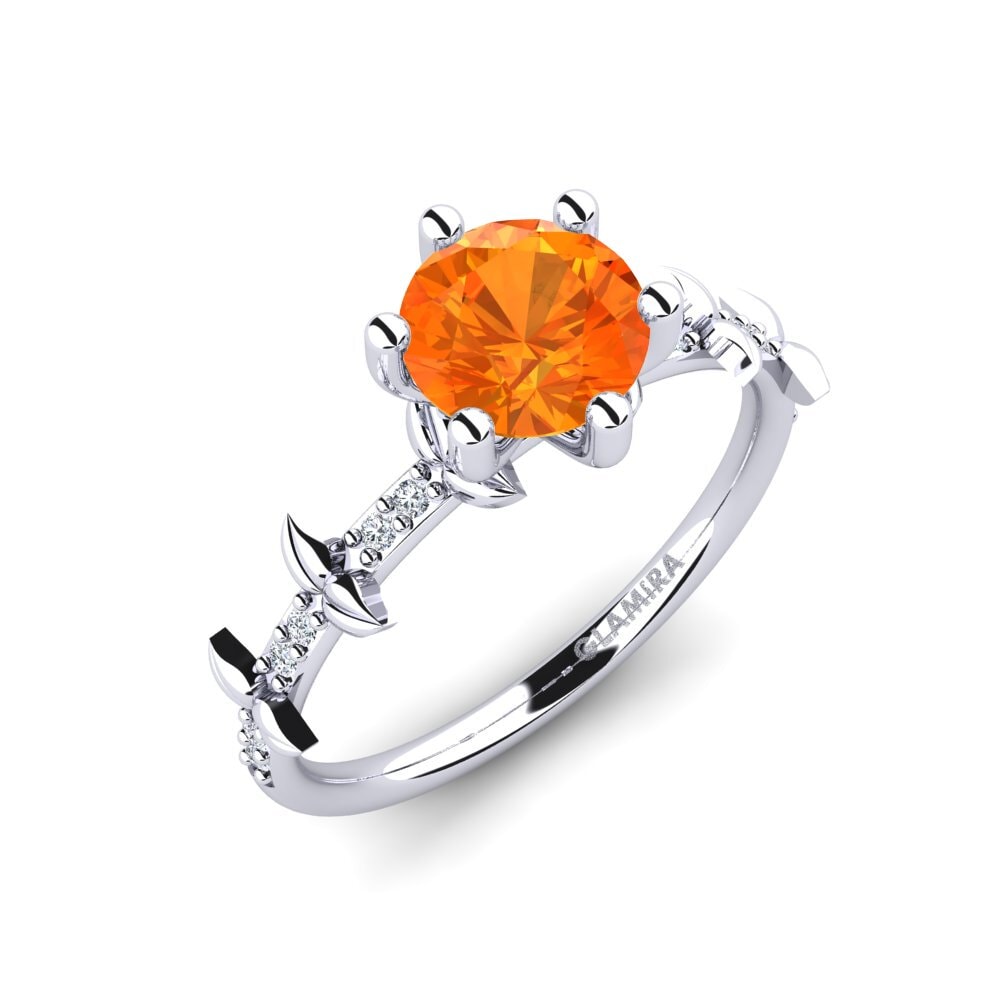 Orange Sapphire Engagement Ring Naima