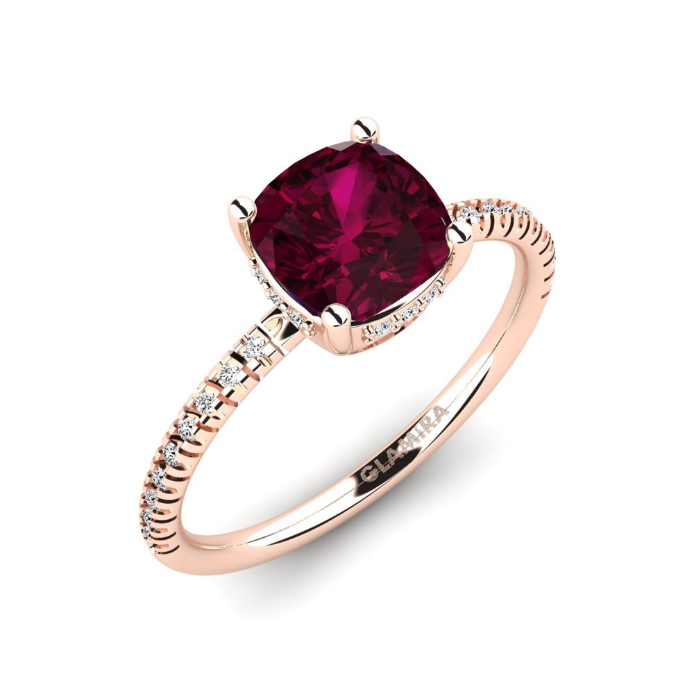 14ct Rose Gold Rhodolite Garnet Engagement Ring Nakomis