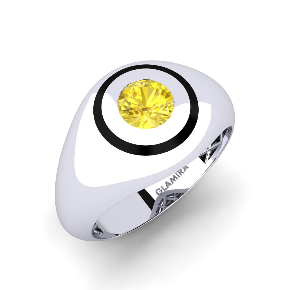 Yellow Sapphire Men's Pinky Ring Naman