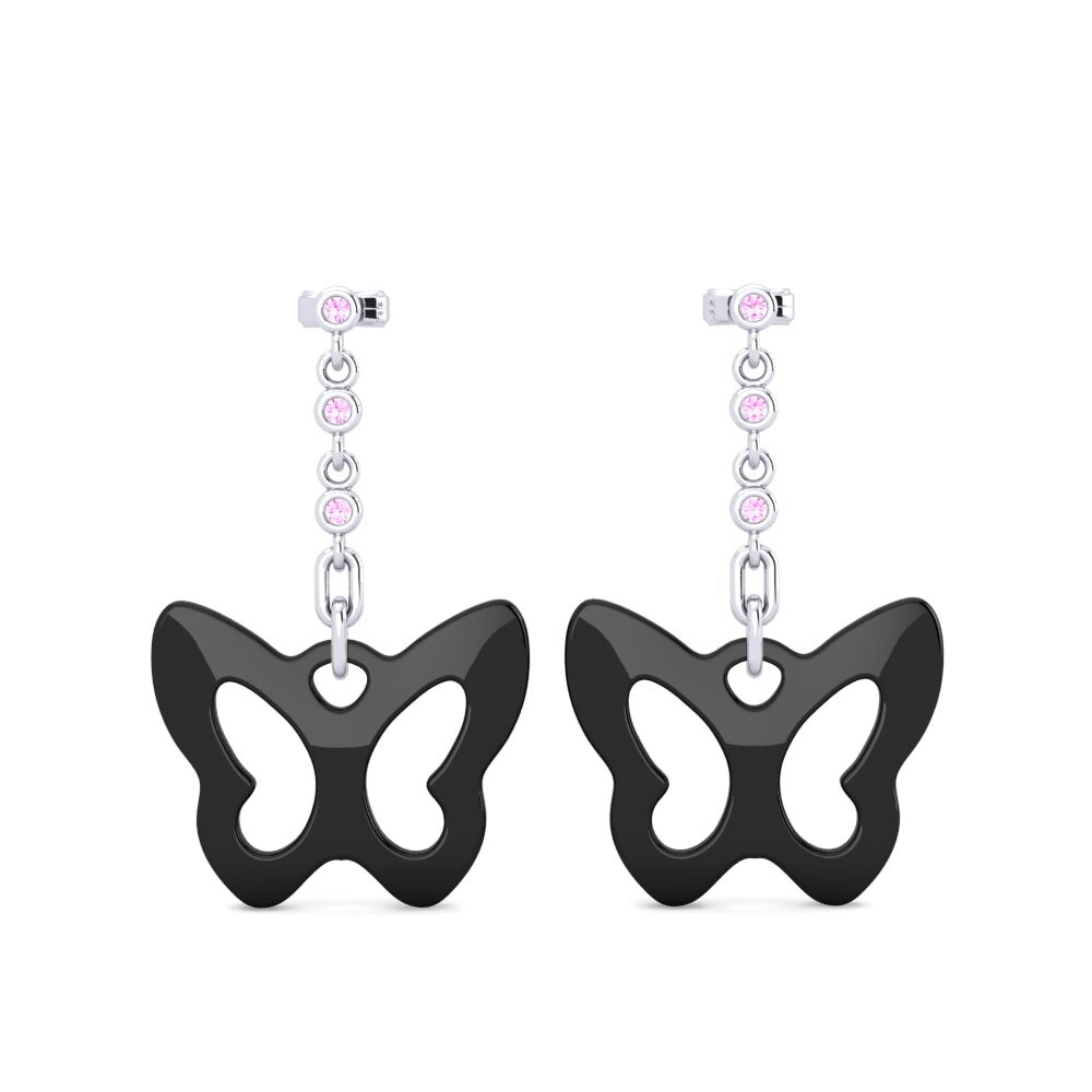 18ct White Gold Pink Sapphire Women's Earring Nandita