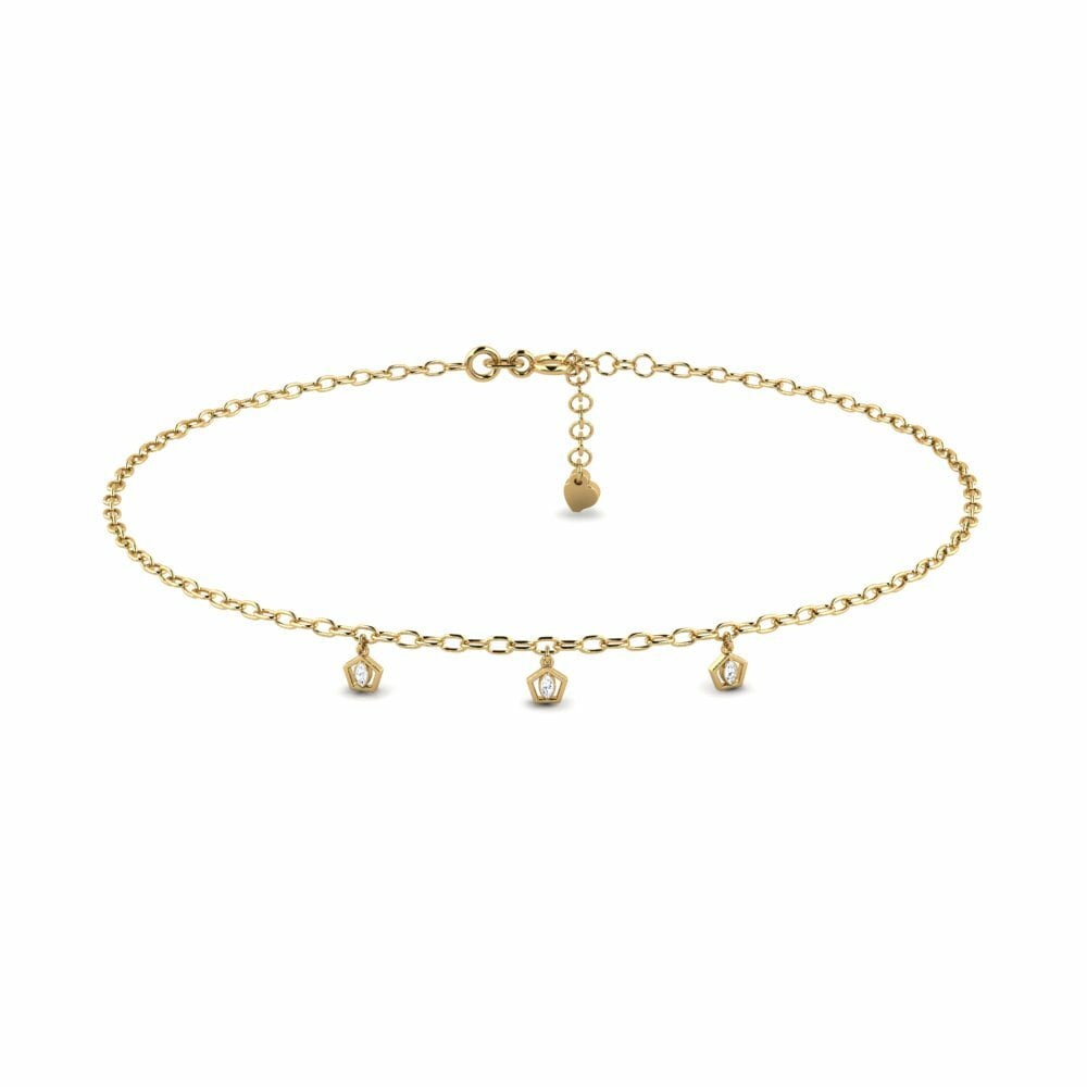 Or Jaune 18k Chaîne cheville femme Nanrob